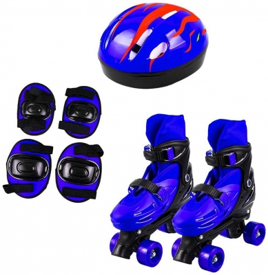 Set patine cu rotile, casca, cotiere si genunchiere, marime L (39-43), diverse culori